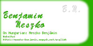 benjamin meszko business card